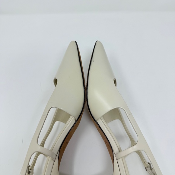New Vince Bianca Leather Slingback Heel In Moonlight Sz 6 - Picture 10 of 13